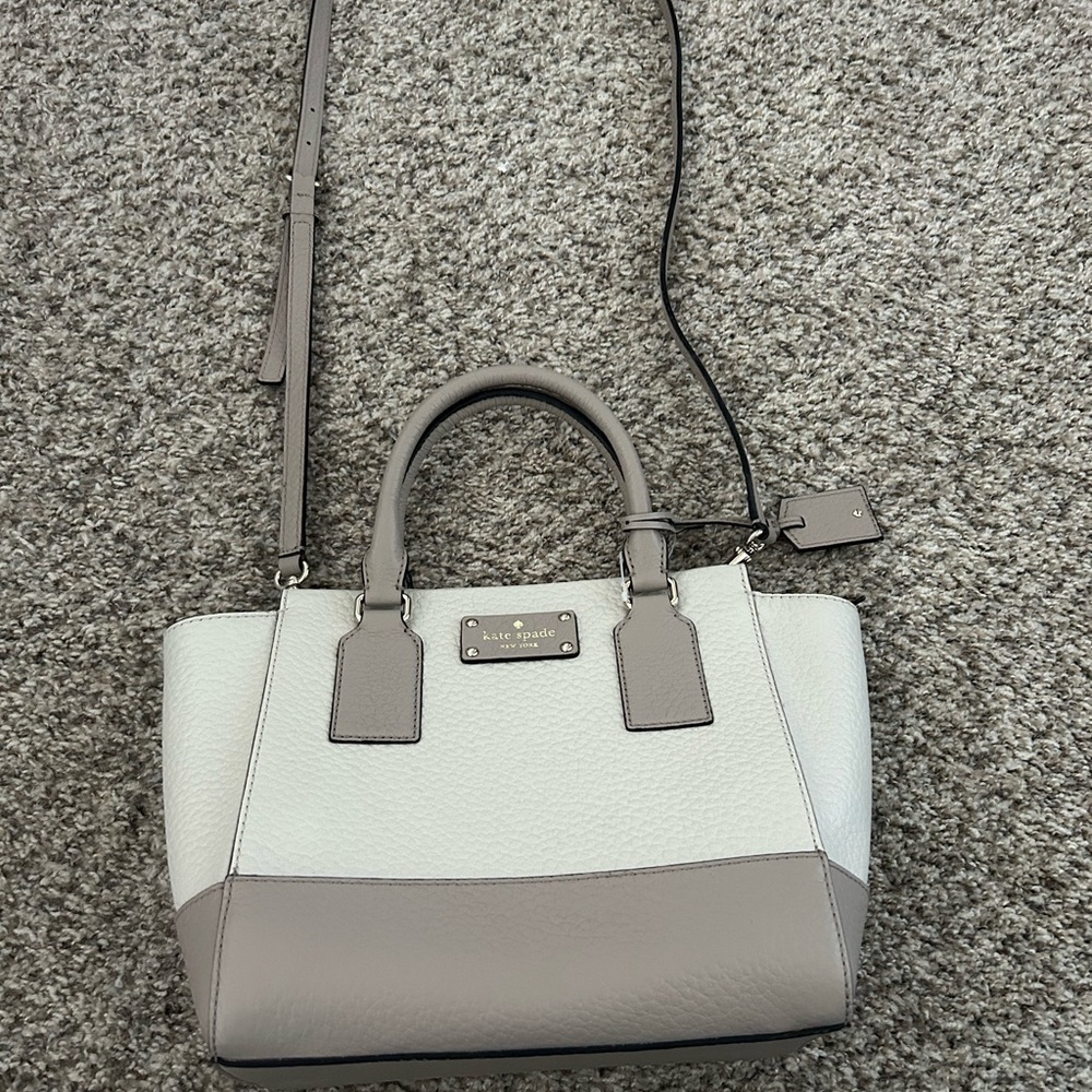 Kate Spade Beige Medium Satchel with Crossbody Strap NWOT Business Casua…